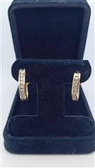 Gold-Diamond Earrings 36 Diamonds 2.16 Carat T.W. 14K Yellow Gold 5.69g